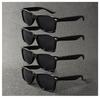 8PCS Classic Black Square Fashion Glasses with Bolt Decoration For Party Pography Wedding Birthday Graduation Hiking