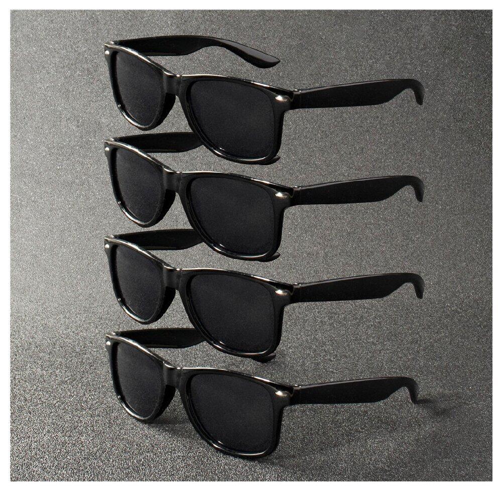 8PCS Classic Black Square Fashion Glasses with Bolt Decoration For Party Pography Wedding Birthday Graduation Hiking