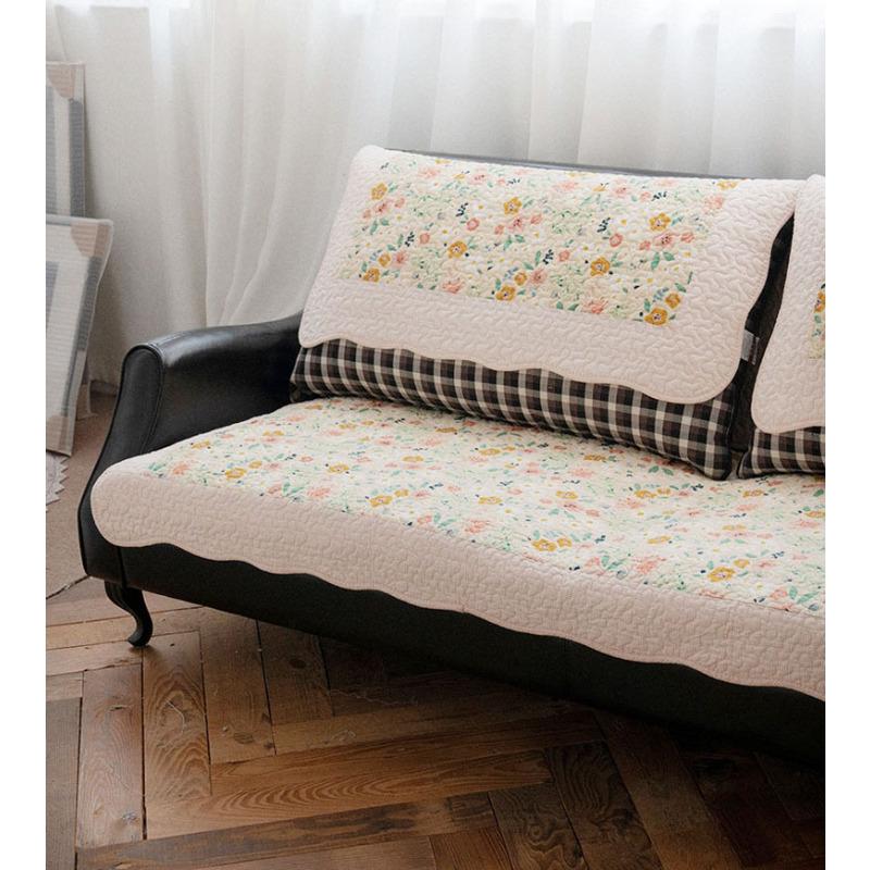 Garden Washed Cotton Four Seasons Universal Cotton Fabric Sofa Cushion Cotton Cushion Backrest Towel Cover.