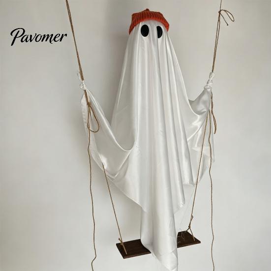 Ornements fantômes lumineux pour porche Décorations d'Halloween Extérieur Intérieur, Étanche IP44 Lumineux Suspendu Balançoire Décoration Mignonne, Accessoires de Fête DIY