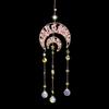 Natural Crystal Moon Pendant Sun Catcher Wind Chime for Home and Garden Decoration