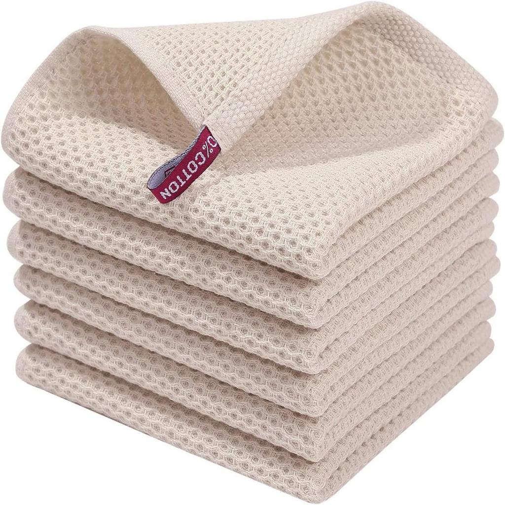 Cross-Border Honeycomb Pure Cotton Dishcloth - Soft, Absorbent, Vacu-Sealed Kitchen Towel