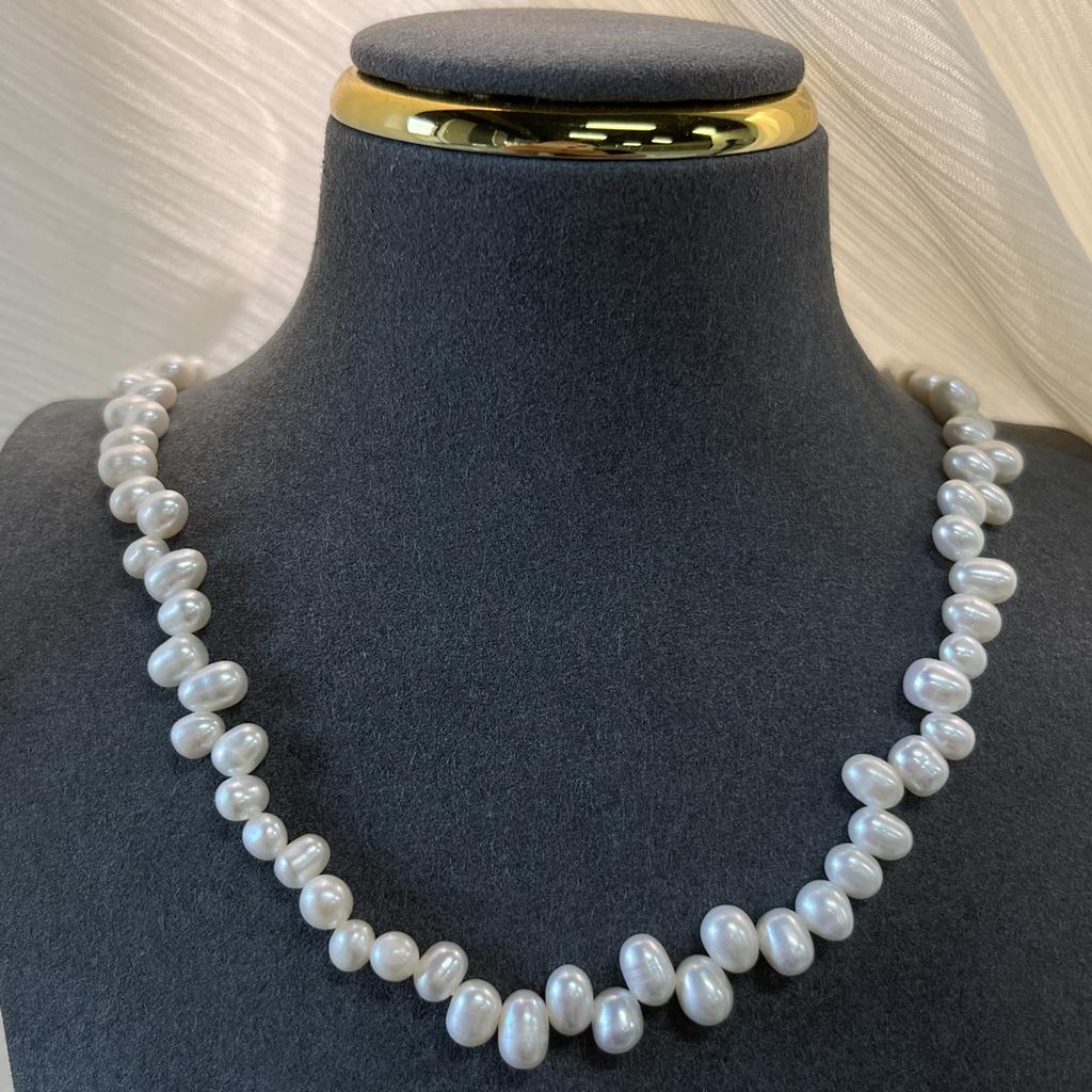 1String, White Natural Freshwater Pearls, Handmade Top Sided Drilled Hole Pearl Beads for Jewelry Making DIY Crafts (Beads 5-6mm, Length 36cm)