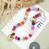 Colorful Beads Chunky Beads Necklace Heart-shaped Collarbone Chain Pendant Necklace  Jewelry Gifts