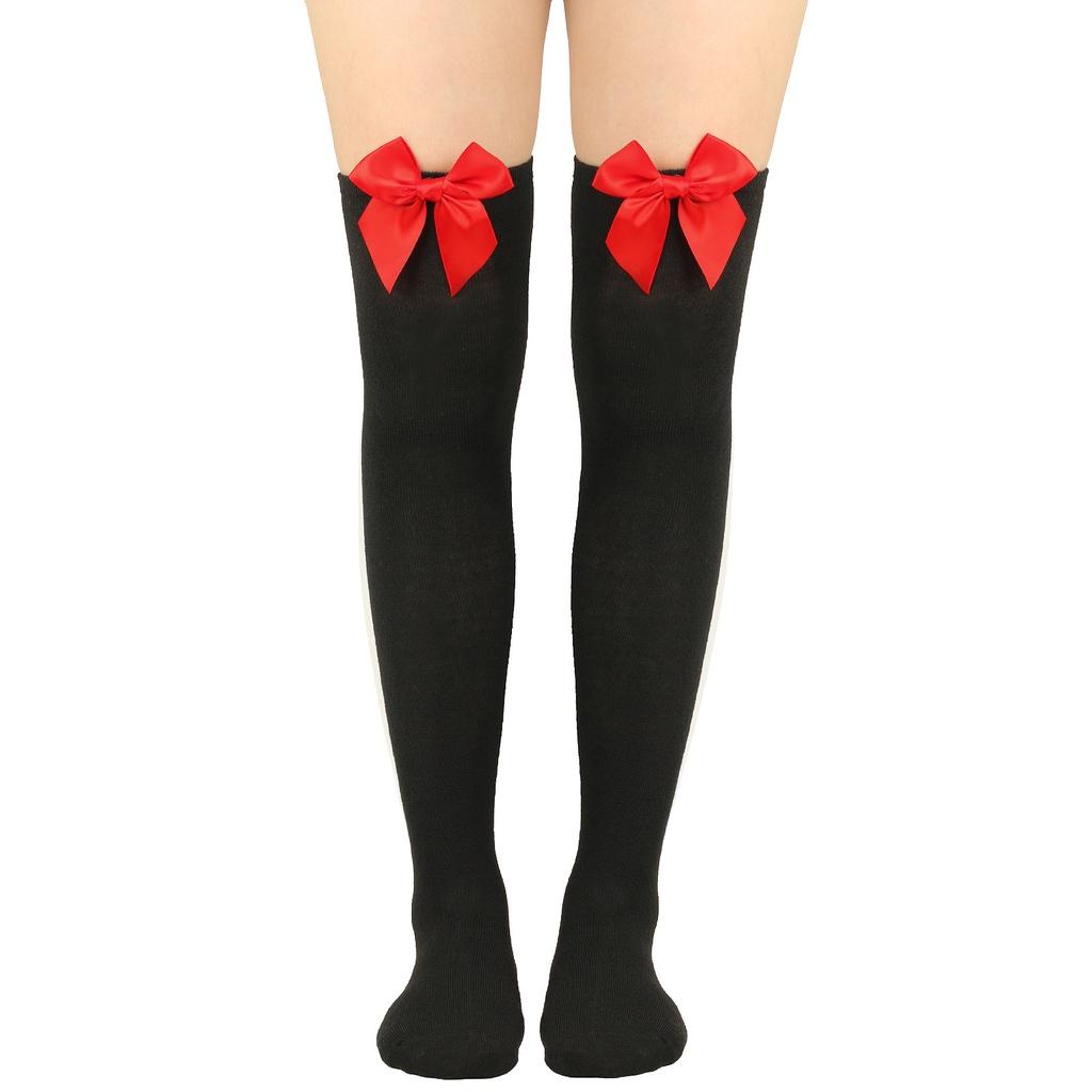 

Japanese Style Over-the-knee Bow Socks Sexy High Tube Socks For College Fashion Friction-resistant Polyester Fiber Style B