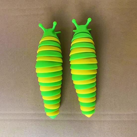 Colorful Caterpillar Fidget Toy Funny Bendable Cute Portable Stress Relief Decompression Kids Adults Slug Sensory Toy Birthday Gift