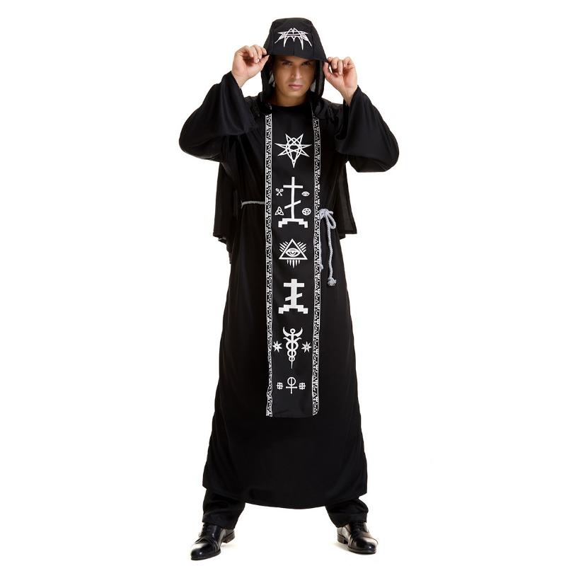 Halloween Wizard Male Female Black Vampire Female Witch Dark God Demon Spell Couple Uniform