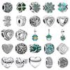 Sparkling Lucky Four Leaf Clover Twisting Arrow Hearts Clip Lines Openwork Charms Beads Fit Original Bracelets DIY Jewelry Gifts