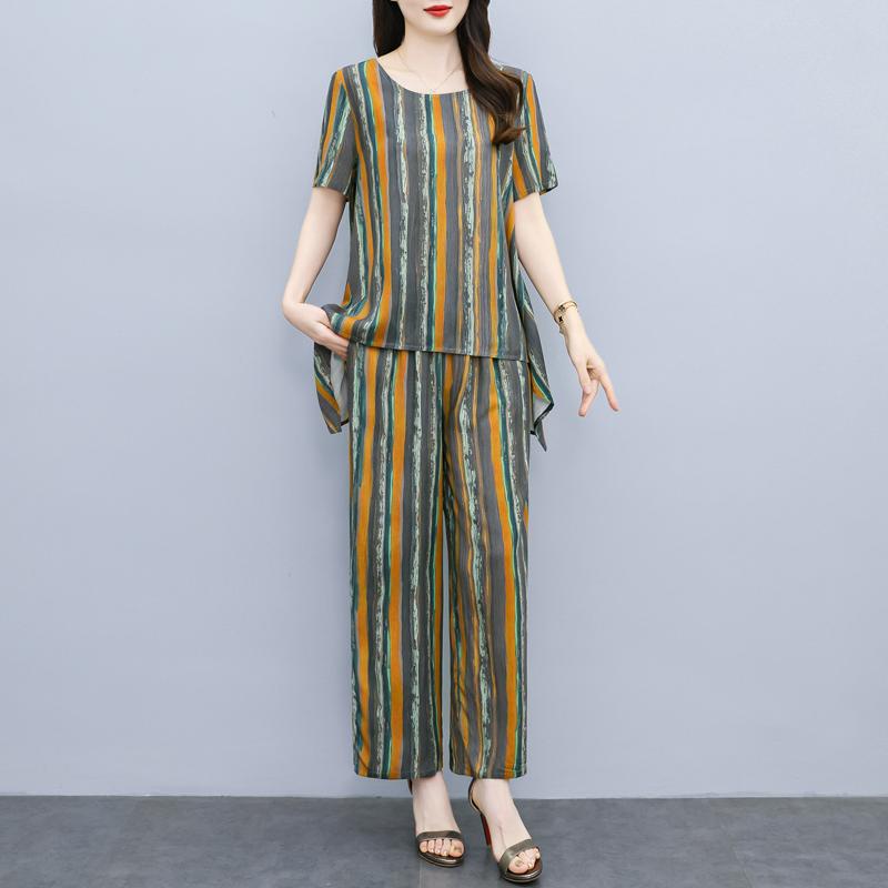 Sommer Damen 2-teiliges Set Übergröße Elegant Lässig Hosenanzüge Damenbekleidung