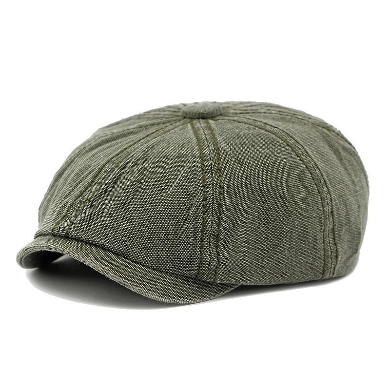 Denim Osmihranný klobouk pánský Britský baret Duck Tongue Painter Hat Retro Newsboy Hat
