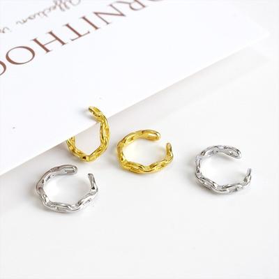 LKO Real 925 Sterling Silver Trendy Ear Cuff For Girl  Retro Circle Clip-on Simple Earrings For Women Jewelry