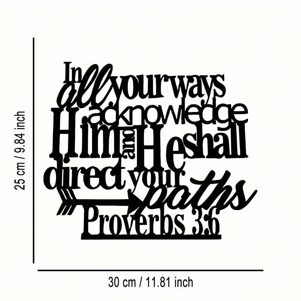 Metal Wall Art Biblical Verse Proverbs 3:5 Modern Religious Decor Home Office Antique Gift