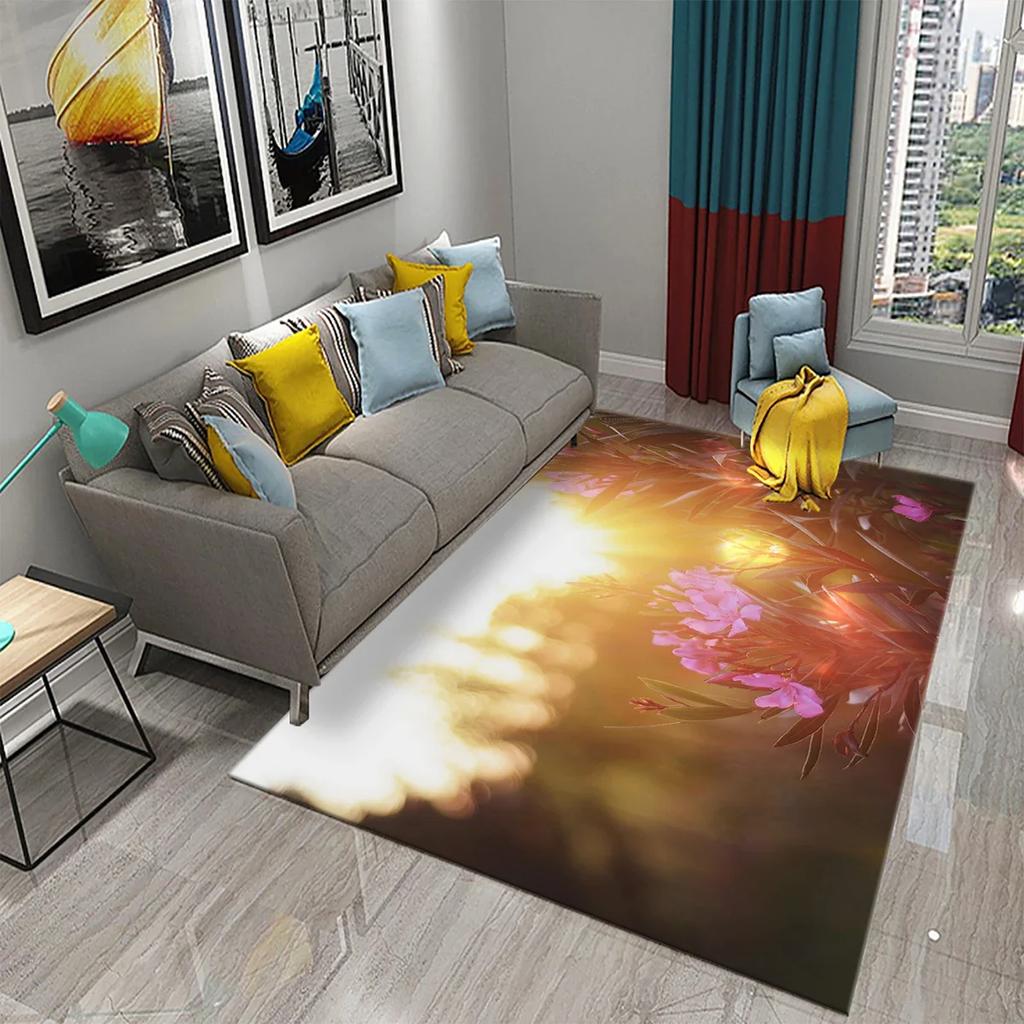 3D Flowers In The Morning Light Carpet for Kids Play Crawling Mat Boys Girl Bedroom Bedside Decor Floor Rug Living Room Carpet