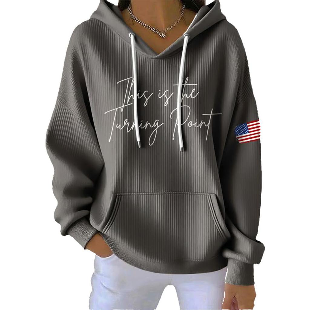 Women's Fashionable Solid Color Long Sleeved Casual Pullover Sweatshirt Top