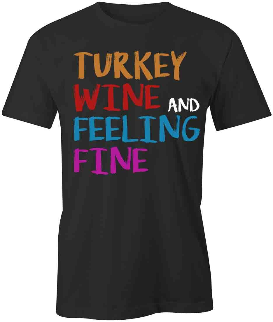 TURKEY WINE TShirt Tee Short-Sleeved Cotton CLOTHING THANKSGIVING S1BCA327 XL