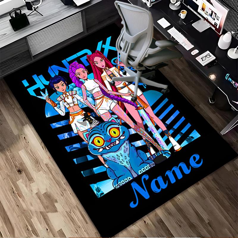 Custom Name Fantasy Heroes Living Room Non-Slip Area Rug Soft Carpet for Bedroom Kids Playroom Sofa Office Home Decor Doormat