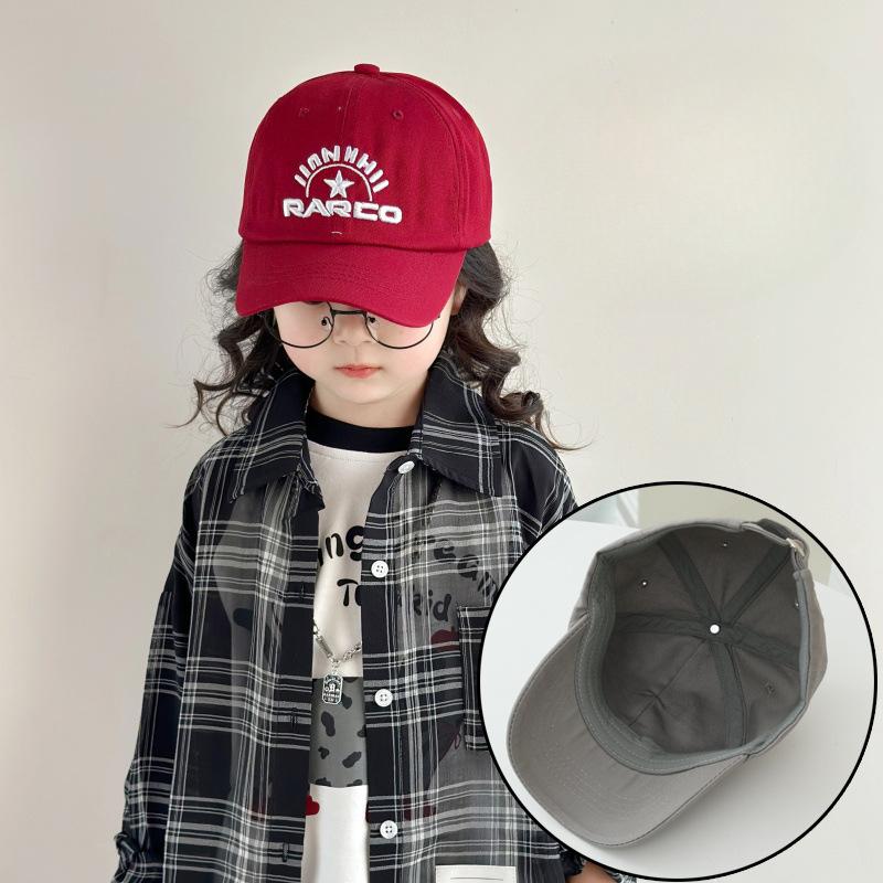 Children's Hats Spring and Autumn Thin Baby Letter Embroidered Sun Hat Kindergarten Baseball Summer Baseball Cap
