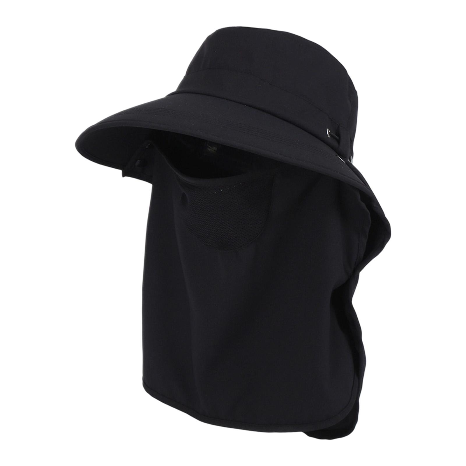 

Sun Hat with Face Covering Boonie Visor Sun Protection Lightweight Men Women чёрный