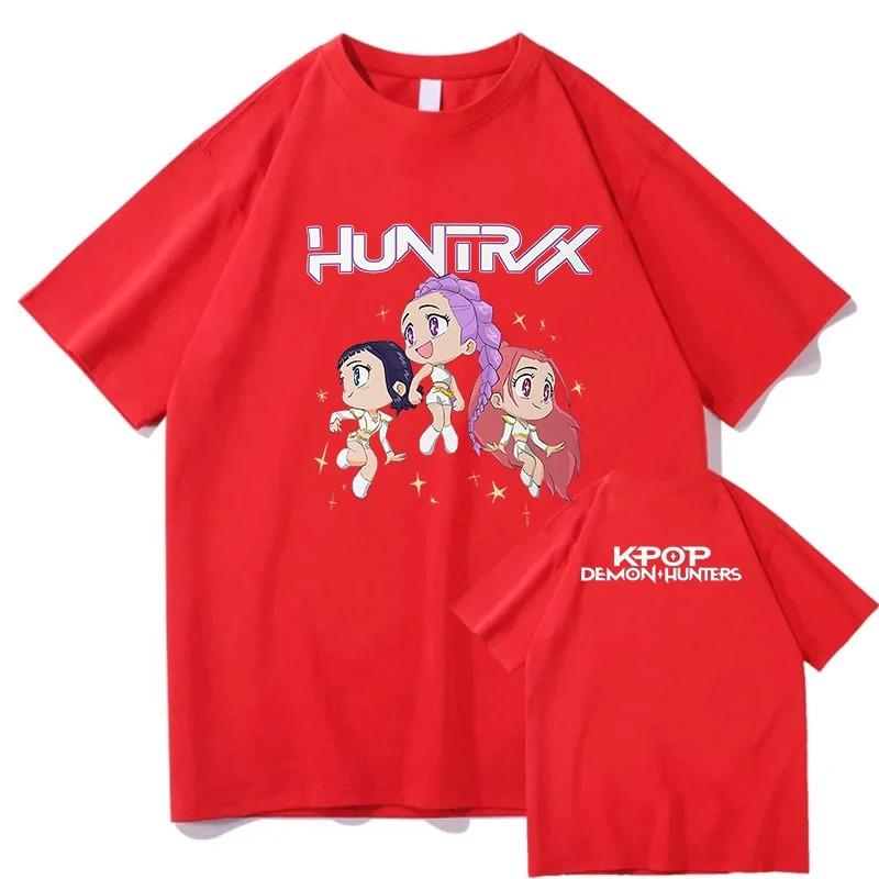 Trend Loose Tops Unisex Street Hip Hop Fashion Casual T-Shirt Anime K-Pop Demon Hunters Tees Harajuku O-neck Casual Shirt Gift