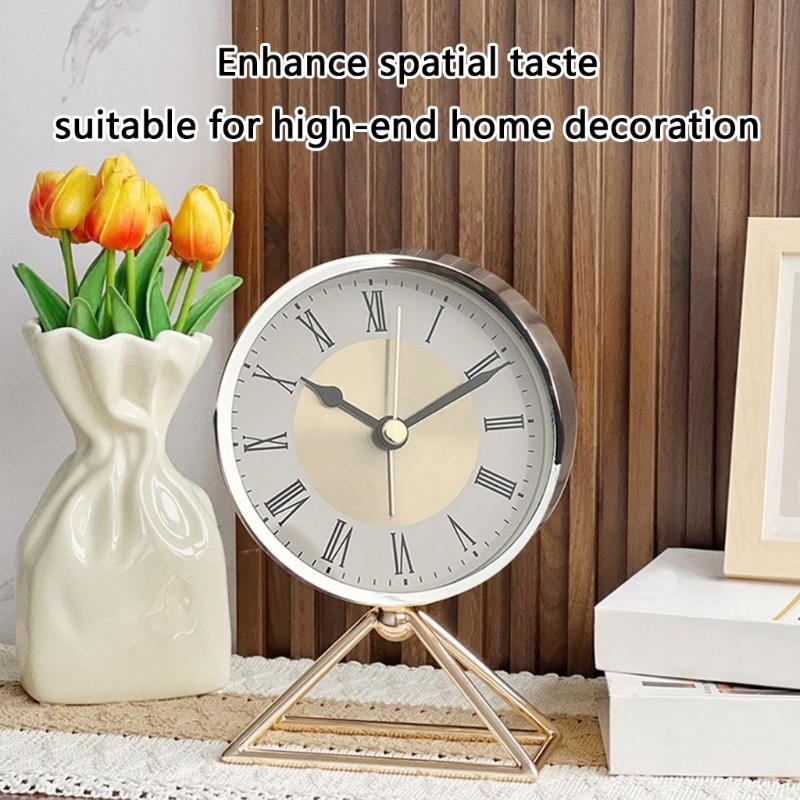 Elegant 3.5Inch Quartzs Alarm Clock Face Insert with Roman Numerals Clock Head Round Watch Insert for Craft Projects