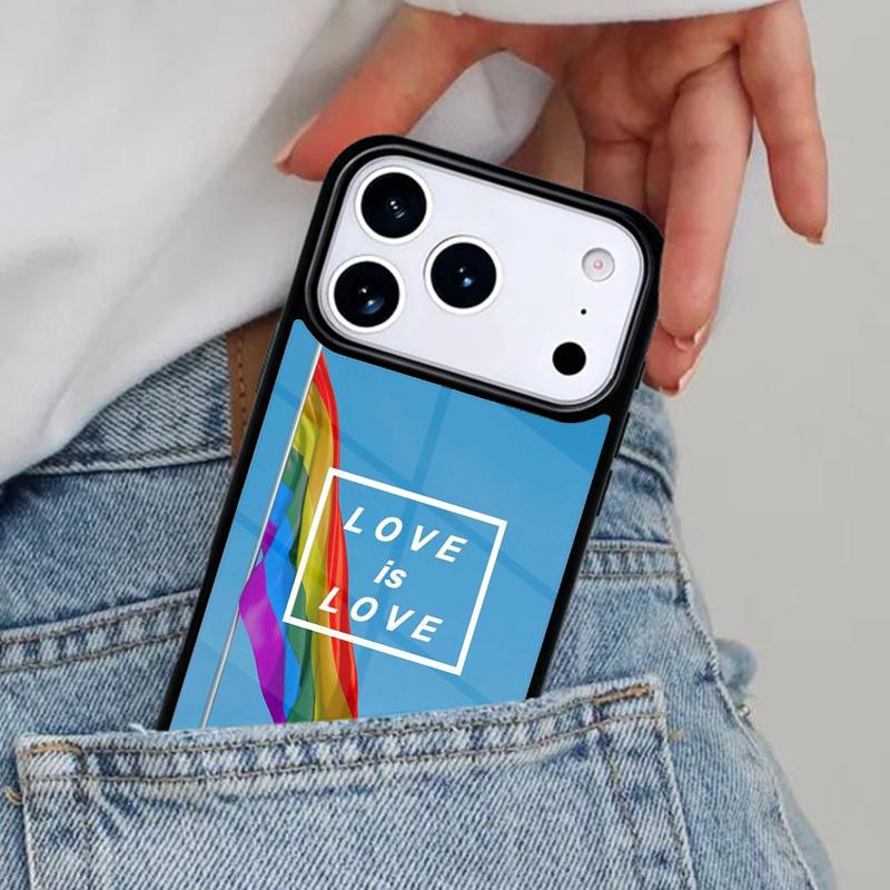 Love is Love LGBT Gay Pride soft Phone Case for iPhone 17ProMax 12 13 14 15 16e 17 Pro Max Plus Air Cover