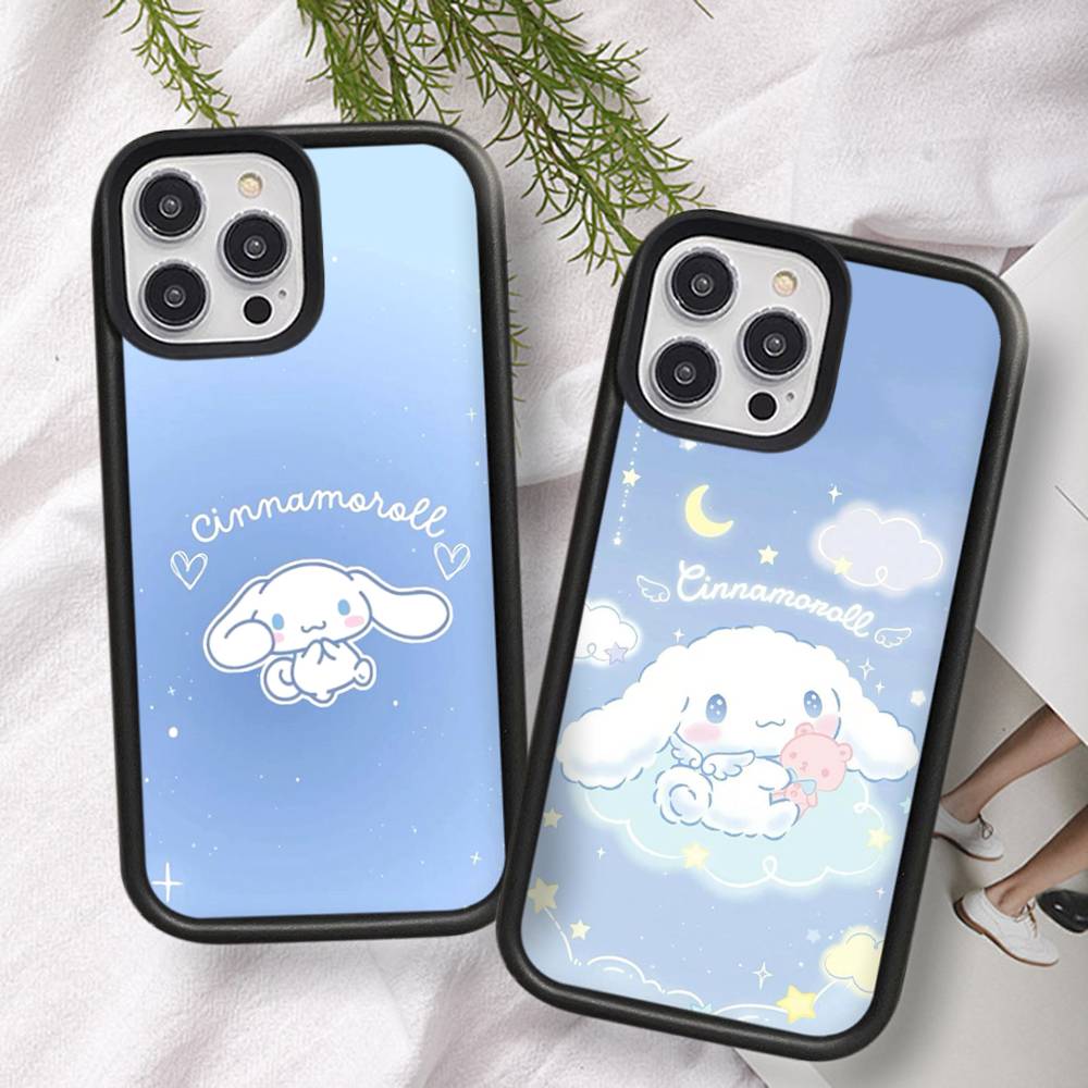 Caroon Cute C-Cinnamorolls PC+TPU Protective Phone Case For IPhone 17 16 Pro Max 15 Plus 14 13 12 11 Cover