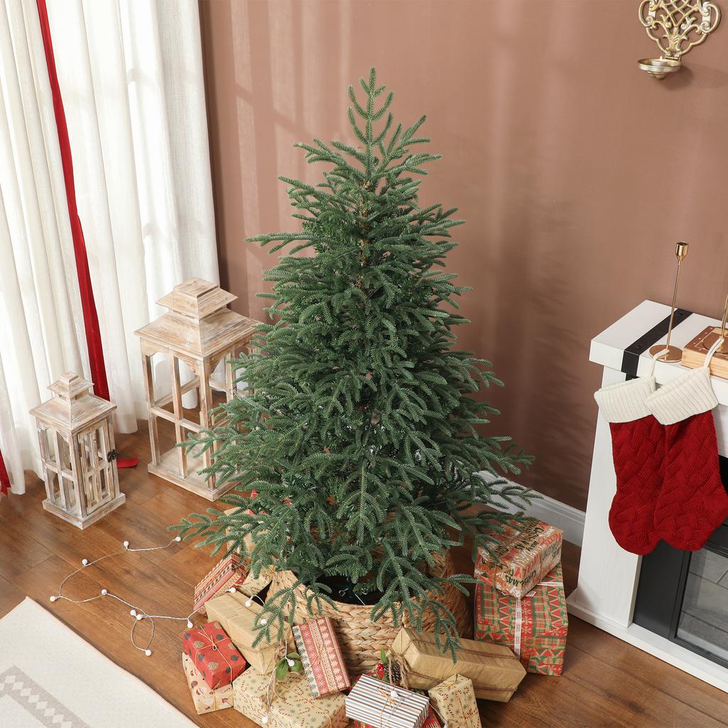 5 Ft Full Spruce Christmas Tree with Realistic Dense Tips, Easy Assembly - Green