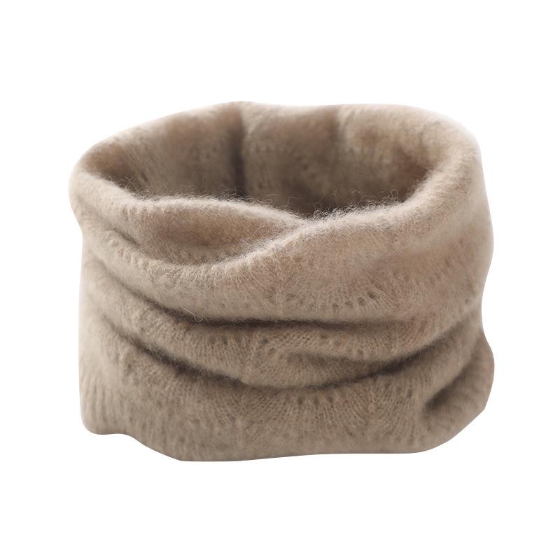 Women's 100% Pure Cashmere Hollow Design Neck Warmer - Solid Color, Early Autumn Style, Outdoor Cold Protection, Knitted Gaiter.