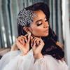 Rhinestone Bridal Handmade Headwear for European & American Weddings - Side Updo and Evening Dress Accessory A320