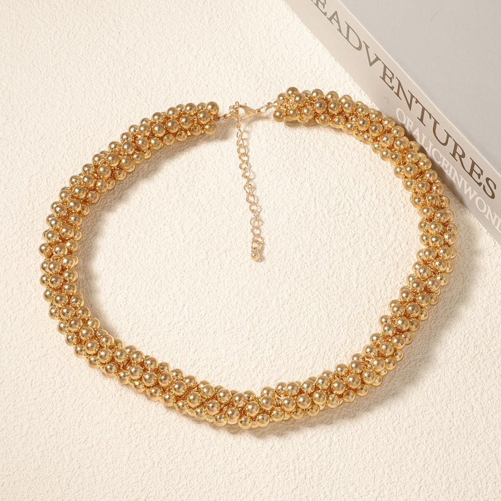 Hip Hop Punk Style Personality ins Simple Trend Geometric Gold Round Sphere Ladies Niche Clavicle Chain