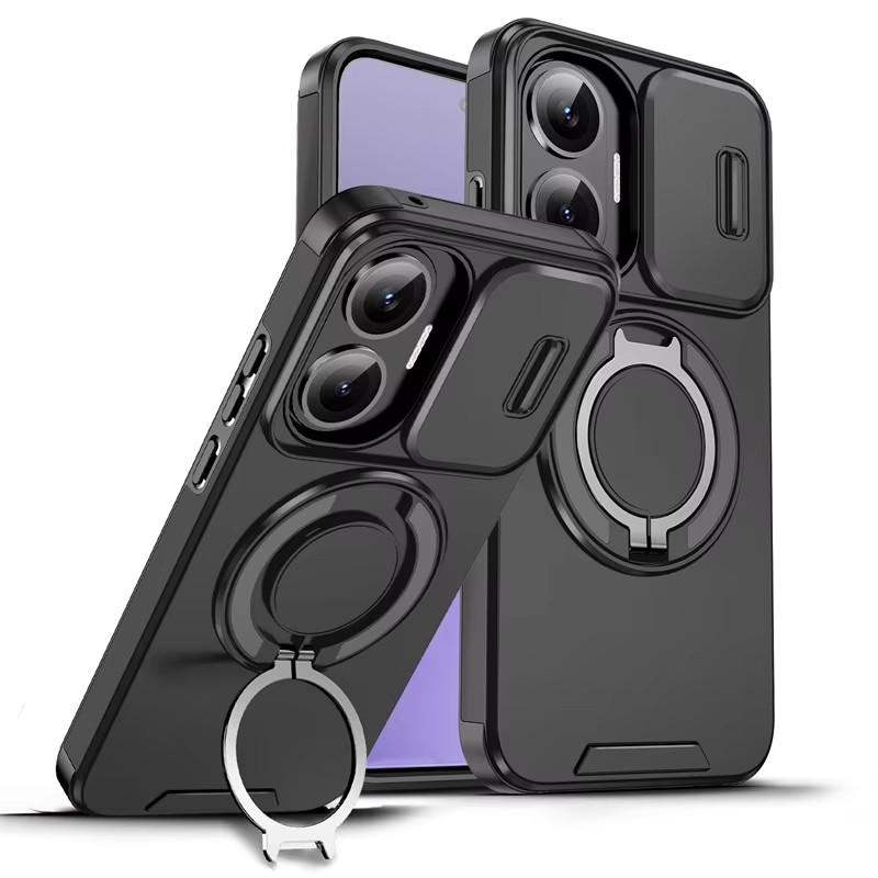 Slide Camera Protector Armor Case For Xiaomi Poco F7 Pro F 7 Ultra C71 C75 M6 X6 X7 Pro X7Pro 5G Magnetic Ring Holder Back Cover