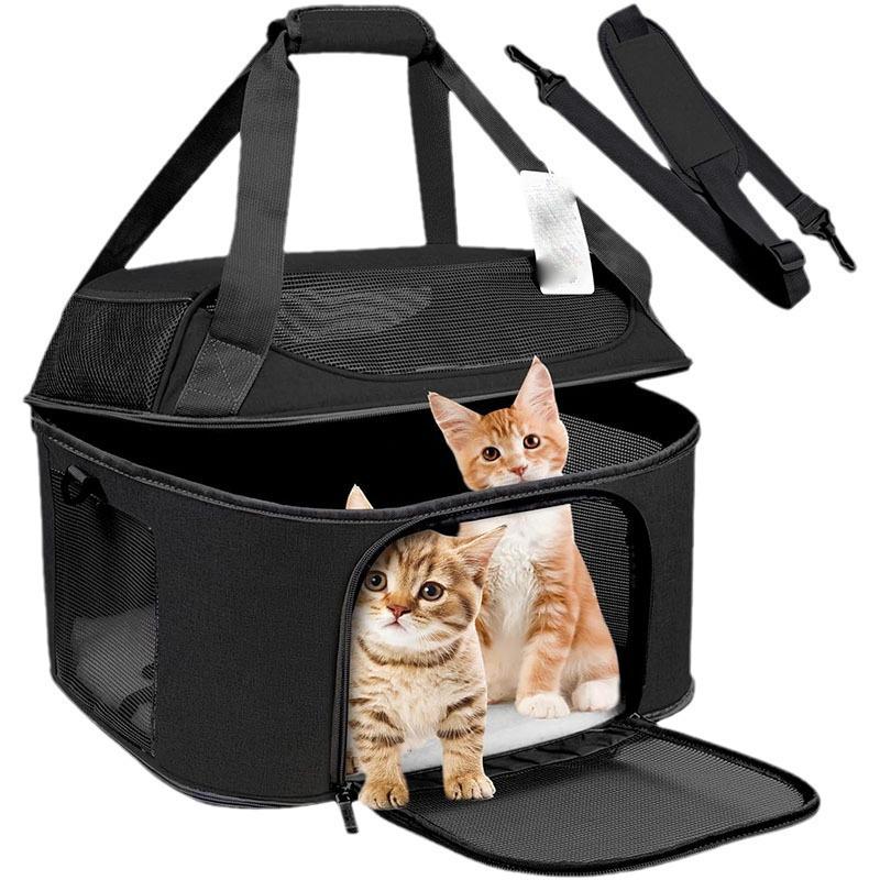 Large Breathable Foldable Cat Backpack Carrier for Outings: Detachable, Portable, and Spacious Pet Bag