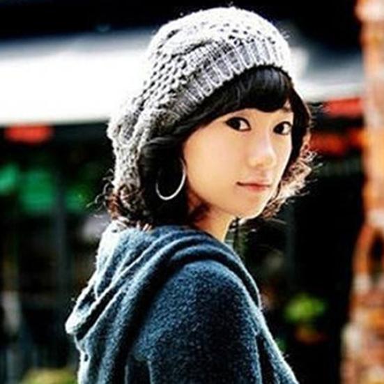 Dámské sladké jednobarevné baret Beanie Winter Artist Baggy Háčkovaná teplá čepice dárek