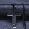 Trendy Men's Prayer Letter Cross Pendant Necklace