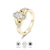 Elegant Daily Outfit Gift Twist Band Marquise Moissanite Ring Dual Plated S925 Silver Hypoallergenic Minimalist Trendy Women
