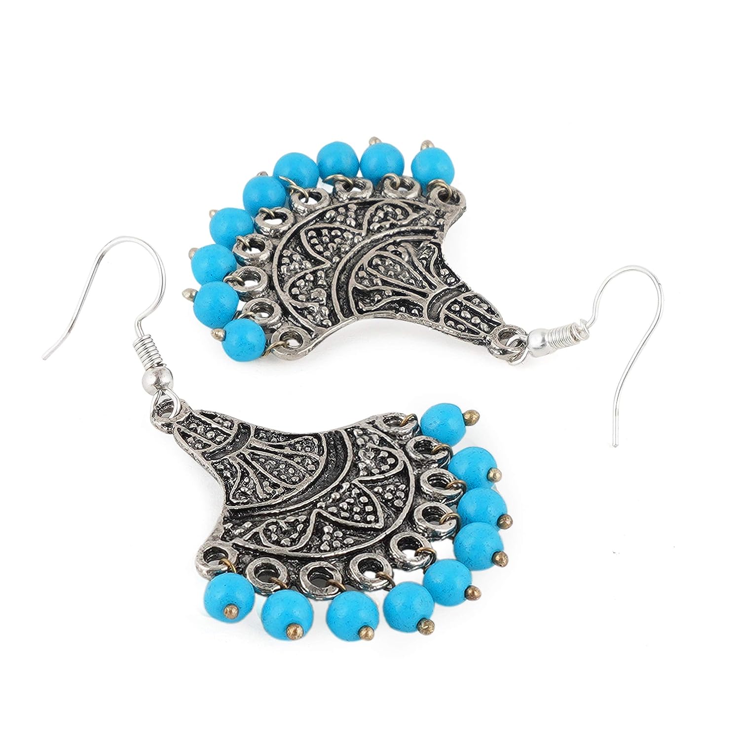 Tribal Collection Серьги-крючки из оксидированного серебра и кристаллов для женщин — фото 4