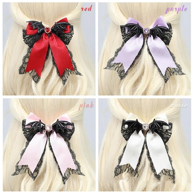 Punk Devil Wing Heart Hair Clip for Women Girl Hair Styling Accessories for Braid 2000s Halloween Party Dressingup Supply