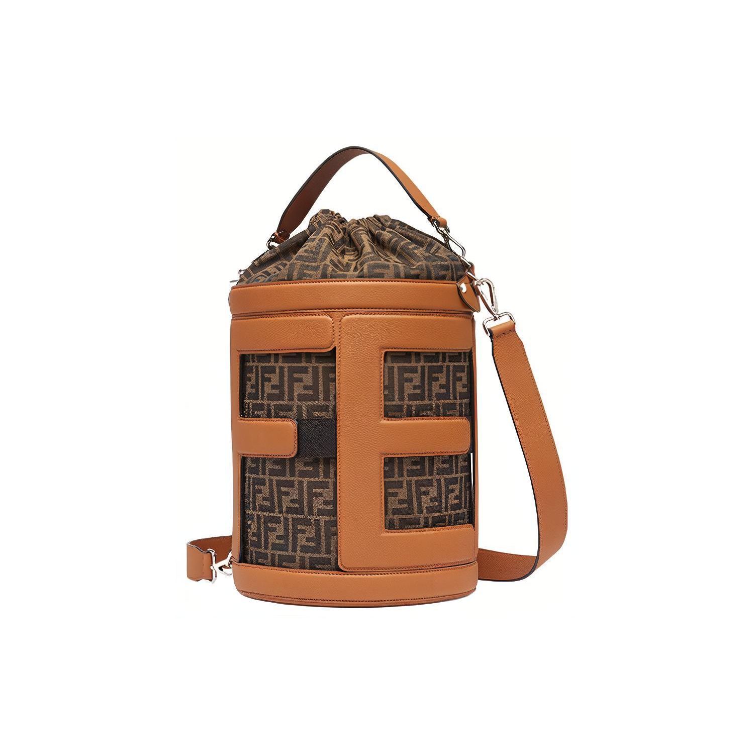Fendi Silver Finish Metal Drawstring Closure