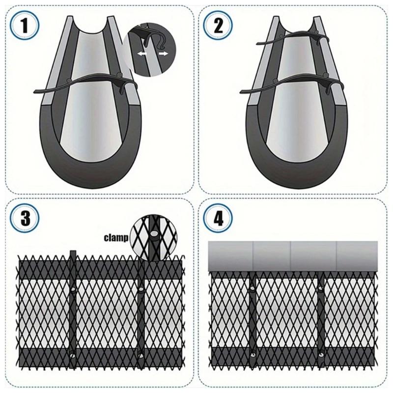Gutter Protection Mesh with Fixed Hooks Roof Gutter Guard Filters Grid Fence for Outdoor Garden Drains Supplies