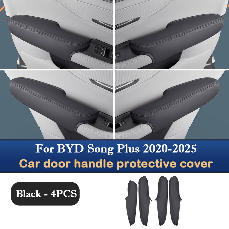 For BYD Song Plus Door Handle Covers Interior Leather Anti-Scratch Protectors Car Door Handle Gloves Armrest Box Cover