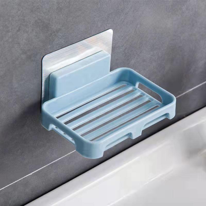 

Wall Mounted Soap Dishes Box Bathroom Shower Soap Holder Toiletries Organizer Kitchen Storage Rack Bathroom Supplies For Bath синий
