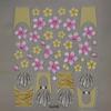 3D Embossed Floral Nail Art Stickers - Self-Adhesive Pink & Yellow Flower Decals for DIY Manicure