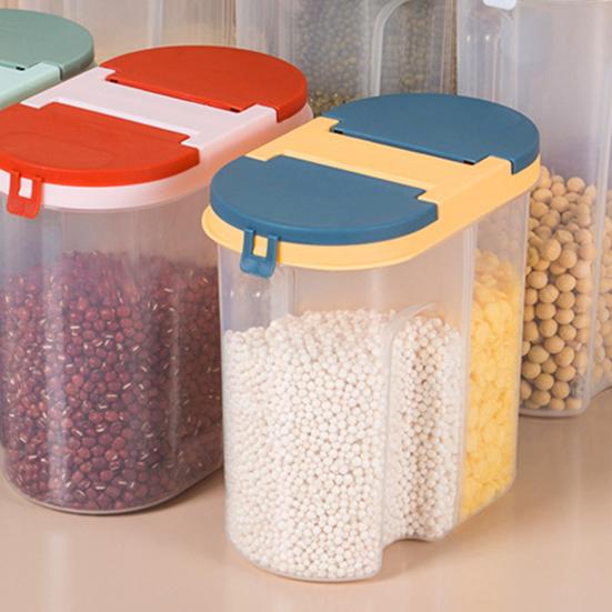 Contenitore per alimenti di grande capacità, salvaspazio, in PP, durevole, per cereali, utensili da cucina