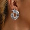European and American Jewelry Ins Fashion Exaggerated Flash Diamond Earrings Internet Celebrities with the Same Personality Design Temperament Earring