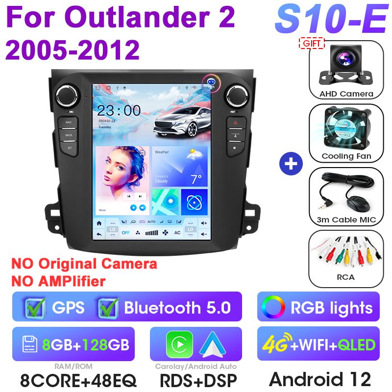 2 Din Android 12 Car Radio For Mitsubishi Outlander Xl 2 2005-2012 For Citroen C-Crosser 2007-2013 Multimedia Video Player GPS