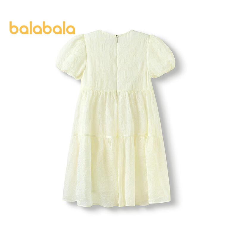 Balabala Girl s Summer Floral Puff Sleeve A-Line Dress 150