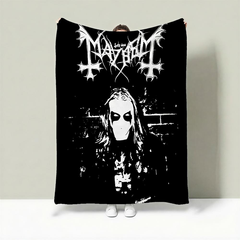 

Band M-Mayhem Throw Lightweight 240g Flannel Blanket Soft Skin-friendly for Summer Cooling 75cmx90cm