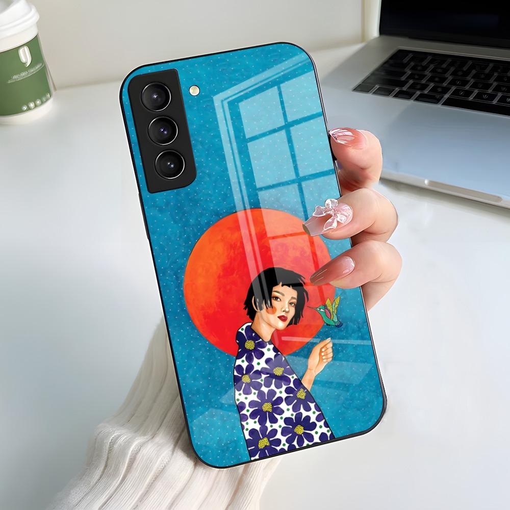 

H-Hulya O-Ozdemir Art Phone Case For Samsung S26 S25 S24 FE S23 S22 S21 Plus S20 Ultra Note20Ultra Black Glass Cover Galaxy S21 FE 5G
