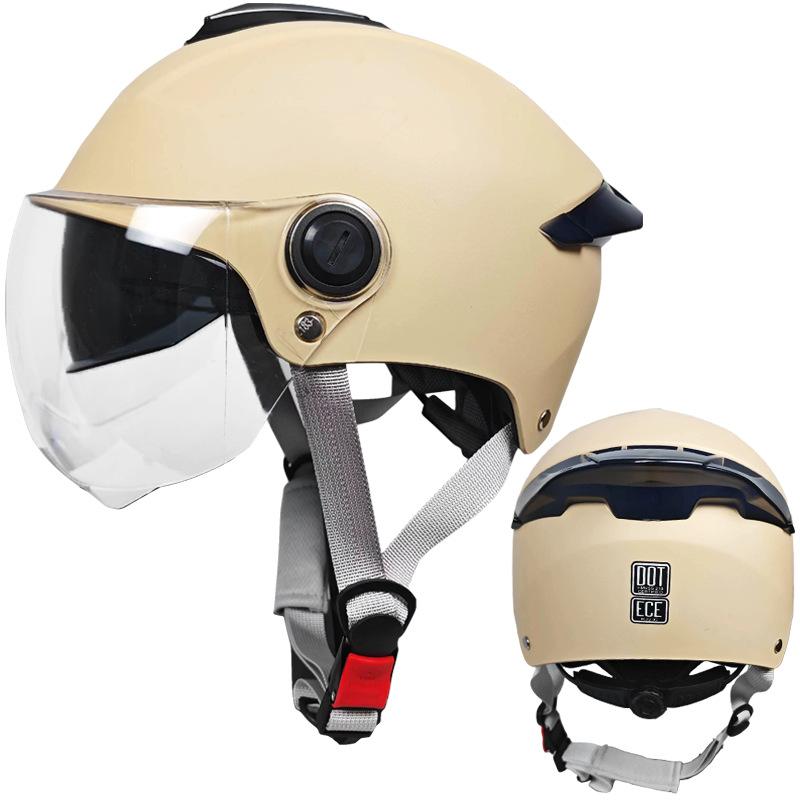 Anti-fog Dual Lens Electric Car Helmet for Men and Women All Seasons Universal Half Helmet