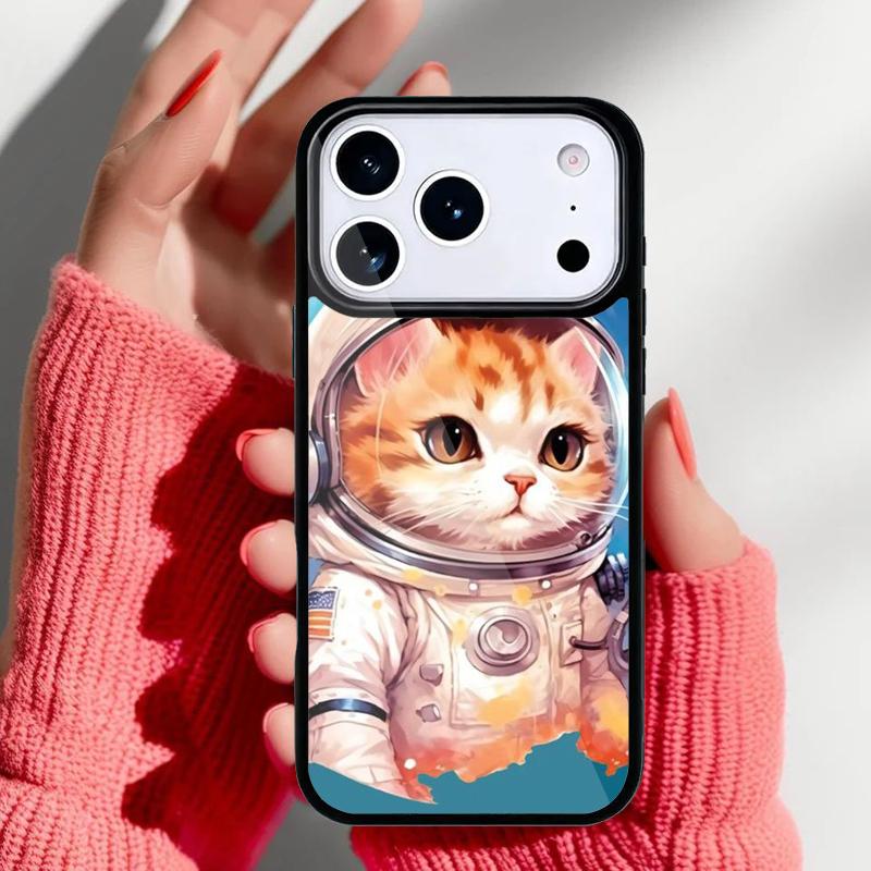 Coque de téléphone Space Kitty Cat Adventures pour iPhone 17 Air 16e 15 14 13 Pro Max Coque Arrière pour 12 11 Pro Coque